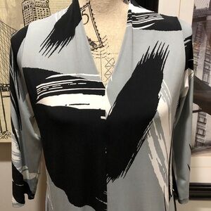 EUC Women’s SUN KIM Asymmetrical Black Gray White Dress